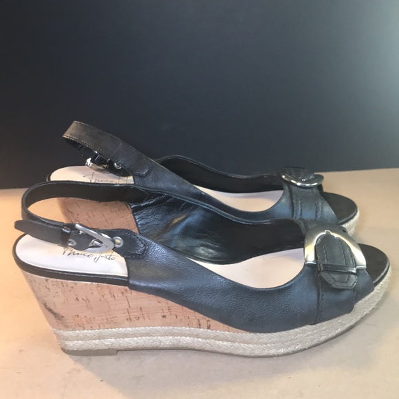Franco Sarto black leather wedges in size 8.5. - Picture 2 of 6
